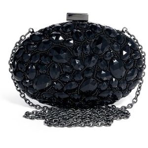 Beaded Black statement Clutch